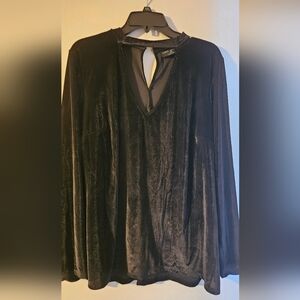 Lane Bryant Black Velvet Top